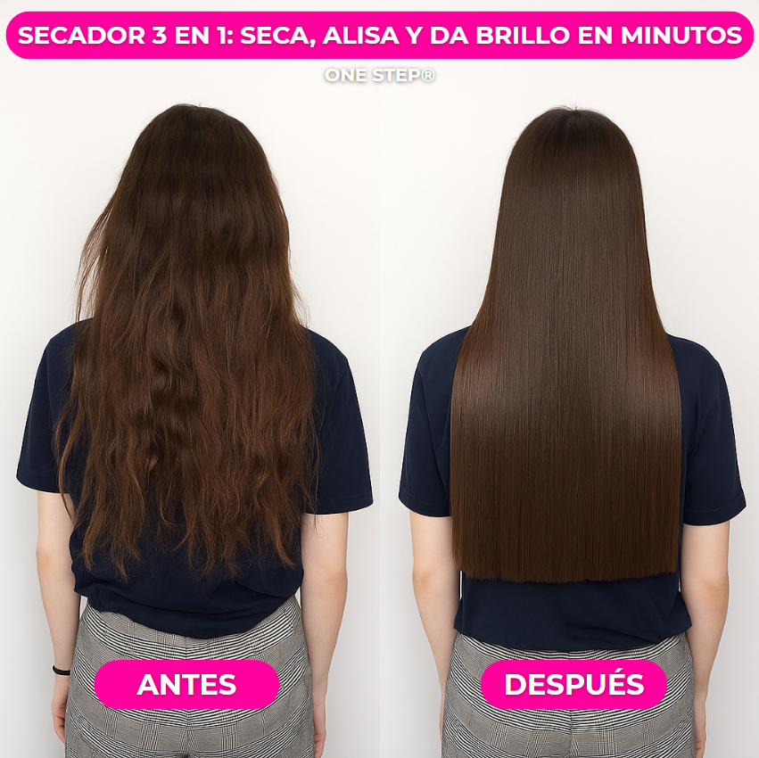 CEPILLO SECADOR 3 EN 1 ONE STEP® – Seca, Alisa y Moldea en un Solo Paso