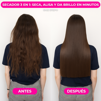 CEPILLO SECADOR 3 EN 1 ONE STEP® – Seca, Alisa y Moldea en un Solo Paso